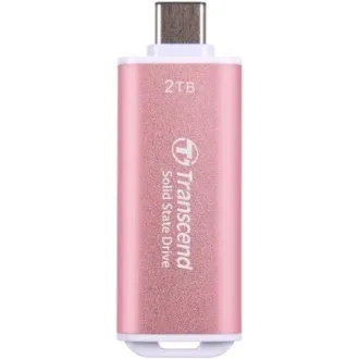 Transcend ESD300P 2TB, külső SSD, USB 10Gbps, C típus, 1050MB/R, 950MB/W, rózsaszínű
