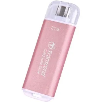 Transcend ESD300P 2TB, külső SSD, USB 10Gbps, C típus, 1050MB/R, 950MB/W, rózsaszínű