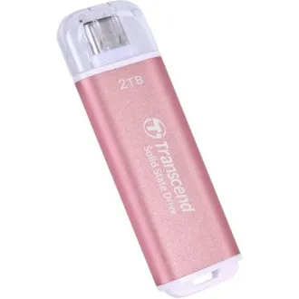 Transcend ESD300P 2TB, külső SSD, USB 10Gbps, C típus, 1050MB/R, 950MB/W, rózsaszínű