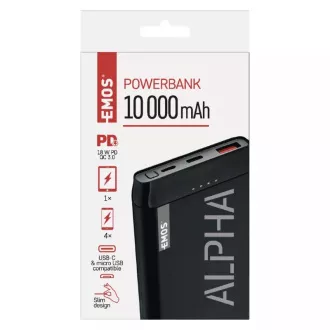 Emos Powerbank AlphaQ2 20, 20000 mAh, 22,5 W, fekete