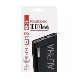 Emos Powerbank AlphaQ2 20, 20000 mAh, 22,5 W, fekete
