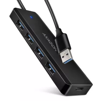 AXAGON HUE-C1A négyportos USB-A 5Gbps hub/USB-C csatlakozó külső tápellátáshoz/kábel 19 cm