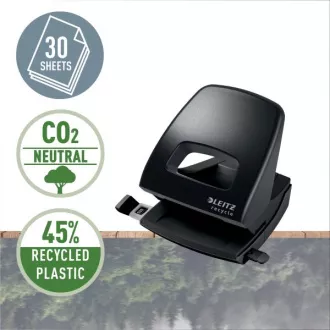 LEITZ Ökológiai lyukasztó NeXXt RECYCLE, 30 lap, fekete
