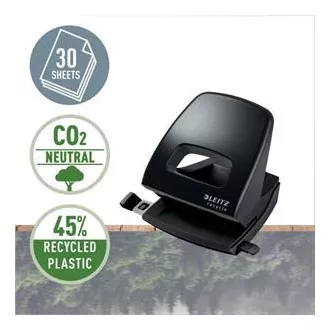 LEITZ Ökológiai lyukasztó NeXXt RECYCLE, 30 lap, fekete