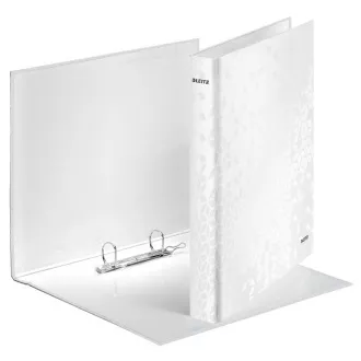 LEITZ WOW gyűrűs iratgyűjtő, A4 , 2DR/25mm, gyöngyház fehér