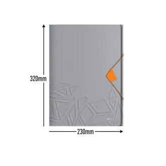 LEITZ UrbanChic PP három patentos mappa, A4, sötétszürke LEITZ UrbanChic PP három patentos mappa, A4, sötétszürke