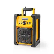 Nedis RDFM3100YW - FM rádió építkezésekhez | 15 W | Bluetooth® | IPX5 | Fogantyú | Fekete / Sárga | Fekete / Sárga