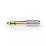 Nedis CAGC23930ME- Sztereó audio adapter| 6,35 mm-es férfi | 3,5 mm-es aljzat | aranyozott | egyenes | fém | ezüst | 1 db
