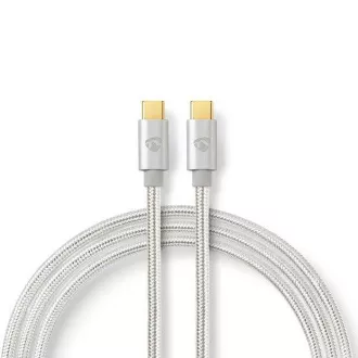 Nedis CCTB60800AL20 - USB 2.0 kábel | USB-C™ Plug | USB-C™ Plug | 480 Mbps | 2,00 m | Ezüst | Nedis CCTB60800AL20 - USB 2.0 kábel | USB-C™ Plug | USB-C™ Plug | 480 Mbps | 2,00 m | Silver