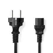 Nedis CEGL10030BK20 - Tápkábel | F típusú dugó | IEC-320-C13 | Direct | Direct | 2m | Fekete | Fekete