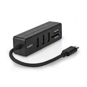 Nedis CCGB64785WT01 - USB hub| 1x USB-C™ | 1x USB-C™ / 2x USB 2.0 A Female | 3 port(ok) | USB tápegység | USB tápellátás