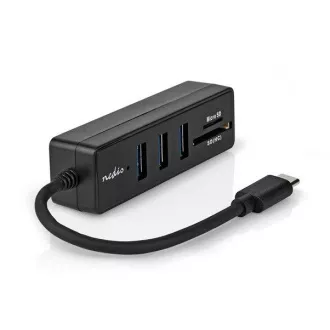 Nedis CCGB64785WT01 - USB hub| 1x USB-C™ | 1x USB-C™ / 2x USB 2.0 A Female | 3 port(ok) | USB tápegység | USB tápellátás