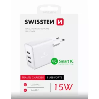 SWISSTEN HÁLÓZAT ADAPTER 3x USB 3A 15W FEHÉR SWISSTEN HÁLÓZAT ADAPTER 3x USB 3A 15W FEHÉR