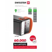 SWISSTEN POWER LINE POWER BANK 60000 mAh 65W POWER DELIVERY FEKETE