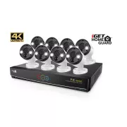 iGET HOMEGUARD HGNVK164908 - Ultra HD 4K rendszer PoE tápegységgel, 16-csatornás NVR   8x HGNVK936CAM 4K kamerával