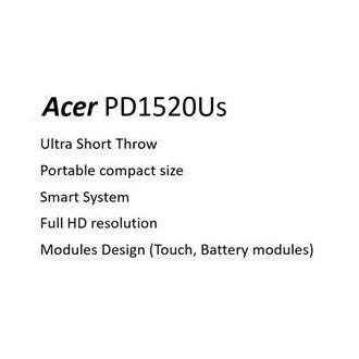 Acer PD1520Us UST LED DLP LED Touch KIT, FHD 1920x1080, SMART, WiFi, 500 ANSI, 10000:1, HDMI, 2xUSB 2.0, 2x3W hangszóró, Acer PD1520Us UST LED DLP LED Touch KIT, FHD 1920x1080, SMART, WiFi, 500 ANSI, 10000:1, HDMI, 2xUSB 2.0, 2x3W hangszóró,