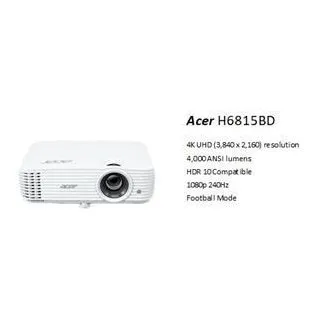 Acer H6815GTV Google TV, DLP, 4K UHD 3840x2160/4000 ANSI lm/10 000:1/2xHDMI /hangszóró 1x10 W/3,1 kg Acer H6815GTV Google TV, DLP, 4K UHD 3840x2160/4000 ANSI lm/10 000:1/2xHDMI /hangszóró 1x10 W/3,1 kg
