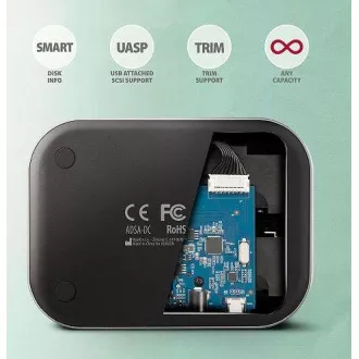 AXAGON ADSA-DC, USB-C 5Gbps - 2x SATA 6G 2,5"/3,5" SSD/HDD CLONE DUAL dokkolóállomás AXAGON ADSA-DC, USB-C 5Gbps - 2x SATA 6G 2,5"/3,5" SSD/HDD CLONE DUAL dokkolóállomás