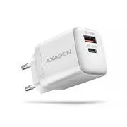 AXAGON ACU-PQ20W ACU-PQ20W ACU-PQ20W AC adapter 20W, 2x port (USB-A   USB-C), PD3.0/PPS/QC4 /AFC/Apple, fehér színű