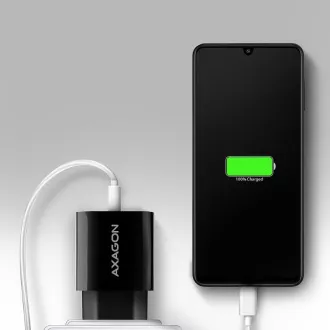 AXAGON ACU-QC18, 18W-os hálózati töltő, 1x USB-A port, QC3.0/AFC/Apple, fekete színű