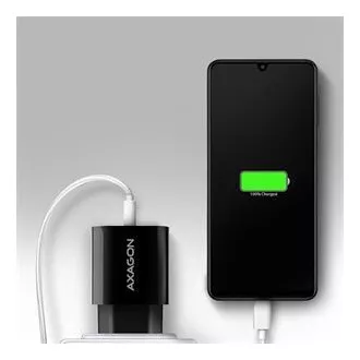 AXAGON ACU-QC18, 18W-os hálózati töltő, 1x USB-A port, QC3.0/AFC/Apple, fekete színű