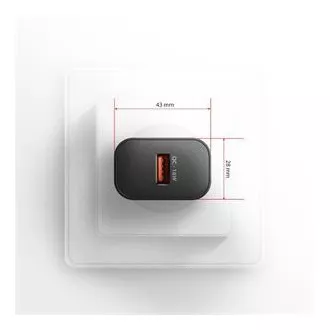 AXAGON ACU-QC18, 18W-os hálózati töltő, 1x USB-A port, QC3.0/AFC/Apple, fekete színű