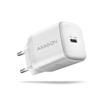 AXAGON ACU-PD20W, 20W-os hálózati töltő, 1x USB-C port, PD3.0/PPS/QC4 /AFC/Apple, fehér színben