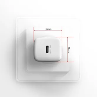 AXAGON ACU-PD20W, 20W-os hálózati töltő, 1x USB-C port, PD3.0/PPS/QC4 /AFC/Apple, fehér színben
