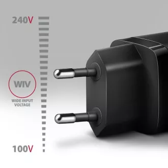 AXAGON ACU-PD30, Teljesítménytöltő 30W, 1x USB-C port, PD3.0/PPS/QC4 /SFC/AFC/Apple, fekete színű