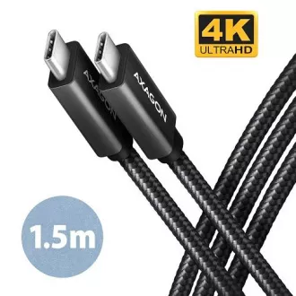 AXAGON BUCM32-CM05AB, SPEED kábel USB-C <-> USB-C, 0.5m, USB 20Gbps, PD 100W 5A, 4K HD, ALU, fonott, fekete AXAGON BUCM32-CM05AB, SPEED kábel USB-C <-> USB-C, 0.5m, USB 20Gbps, PD 100W 5A, 4K HD, ALU, fonott, fekete