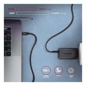 AXAGON BUCM32-CM05AB, SPEED kábel USB-C <-> USB-C, 0.5m, USB 20Gbps, PD 100W 5A, 4K HD, ALU, fonott, fekete AXAGON BUCM32-CM05AB, SPEED kábel USB-C <-> USB-C, 0.5m, USB 20Gbps, PD 100W 5A, 4K HD, ALU, fonott, fekete