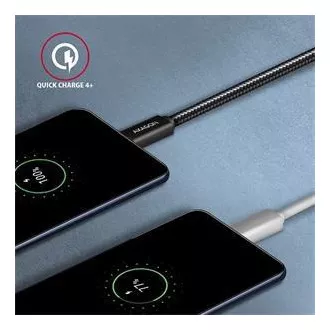 AXAGON BUCM32-CM05AB, SPEED kábel USB-C <-> USB-C, 0.5m, USB 20Gbps, PD 100W 5A, 4K HD, ALU, fonott, fekete AXAGON BUCM32-CM05AB, SPEED kábel USB-C <-> USB-C, 0.5m, USB 20Gbps, PD 100W 5A, 4K HD, ALU, fonott, fekete