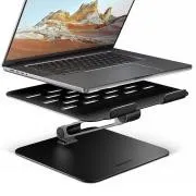 AXAGON STND-LQB alumínium HQ laptop-állvány 10–17,3 hüvelykes készülékekhez, állítható magassággal és dőlésszöggel, fekete