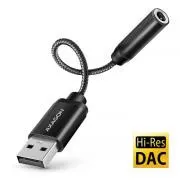 AXAGON ADA-HA, USB-A – 3,5 mm-es jack Hi-Res DAC audioadapter, 384 kHz/32 bit, sztereó