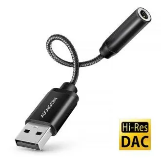 AXAGON ADA-HA, USB-A – 3,5 mm-es jack Hi-Res DAC audioadapter, 384 kHz/32 bit, sztereó