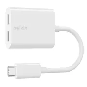 Belkin USB-C adapter/csatlakozó - USB-C táp   USB-C audio/töltő adapter, fehér színű