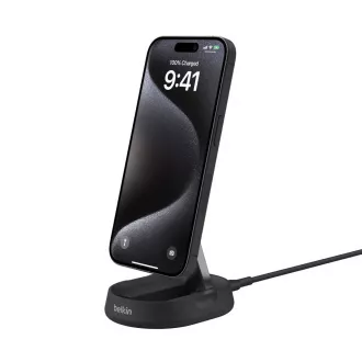 Belkin BOOST CHARGE™ PRO Qi2 15W mágneses töltőállvány, átalakítható, adapter nélkül, fekete színű