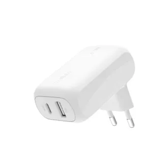 Belkin BOOST CHARGE™ Dual 42W USB-C Power Delivery PPS fali töltő (USB-C 30W   USB-A 12W), fehér