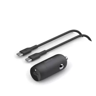 Belkin BOOSTCHARGE™ 30W USB-C Power Delivery PPS autós töltő 1m USB-C-USB-C kábel, Fekete Belkin BOOSTCHARGE™ 30W USB-C Power Delivery PPS autós töltő 1m USB-C-USB-C kábel, Fekete
