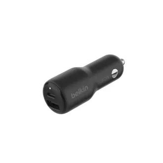 Belkin BOOST CHARGE™ 42W Dual Power Delivery PPS autós töltő - 30W USB-C és 12W USB-A, fekete színben