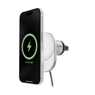 Belkin BOOST CHARGE™ Qi2 mágneses autós töltőtartó, 15W, adapter nélkül, szürke