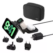 Belkin BOOST CHARGE™ PRO Qi2 3in1 vezeték nélküli, összecsukható utazótámasz iPhone-hoz/Apple Watch-hoz/AirPods-hoz, fekete   adapterek