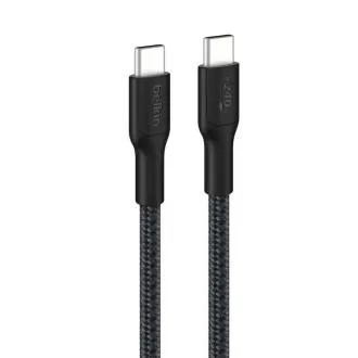 Belkin BOOST CHARGE PRO USB-C/USB-C kábel, 240 W, 3 m, fekete – strapabíró Belkin BOOST CHARGE PRO USB-C/USB-C kábel, 240 W, 3 m, fekete – strapabíró