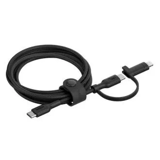 Belkin BOOST CHARGE PRO 2 az 1-ben USB-C és Lightning kábel, 1,5 m, fekete – strapabíró Belkin BOOST CHARGE PRO 2 az 1-ben USB-C és Lightning kábel, 1,5 m, fekete – strapabíró