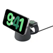 Belkin BOOST CHARGE PRO Qi2 2 az 1-ben töltőállvány iPhone/Apple Watch/AirPods készülékekhez, sötét szürke