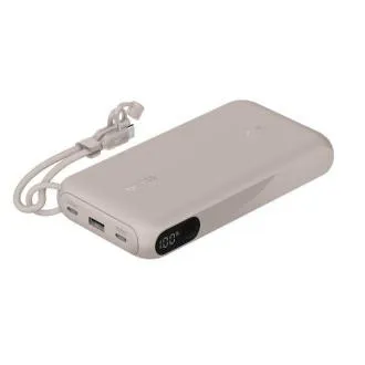 Belkin BOOST CHARGE USB-C Power Delivery kijelzős powerbank, 20 000 mAh, 20 W, homokszínű