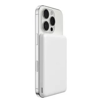 Belkin BOOST CHARGE Qi2 mágneses vezeték nélküli powerbank, 5000 mAh, vékony, fehér