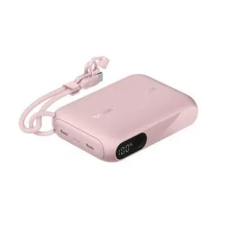 Belkin BOOST CHARGE USB-C Power Delivery kijelzős powerbank, 10 000 mAh, 20 W, rózsaszín Belkin BOOST CHARGE USB-C Power Delivery kijelzős powerbank, 10 000 mAh, 20 W, rózsaszín