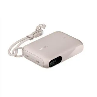 Belkin BOOST CHARGE USB-C Power Delivery kijelzős powerbank, 10 000 mAh, 20 W, homokszínű