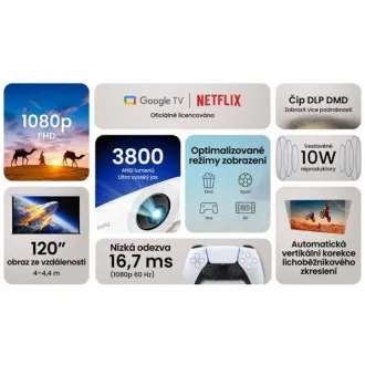 BenQ DLP projektor TH575i 1920x1080 FHD/3800 ANSI lm/1.49÷1.64/15000:1/HDMI/repro - Házimozi és PS5/Xbox projektor